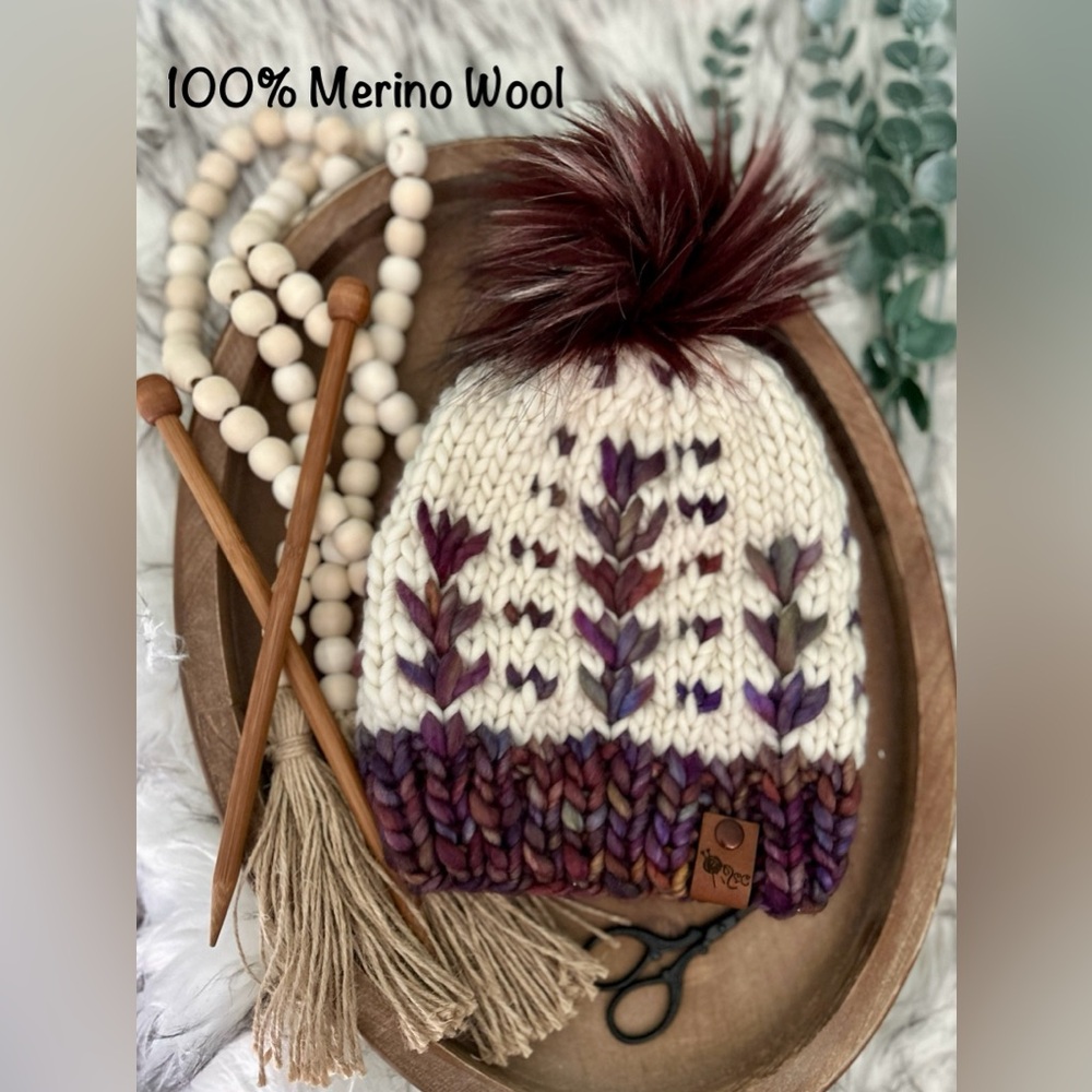 Hand knit beanie